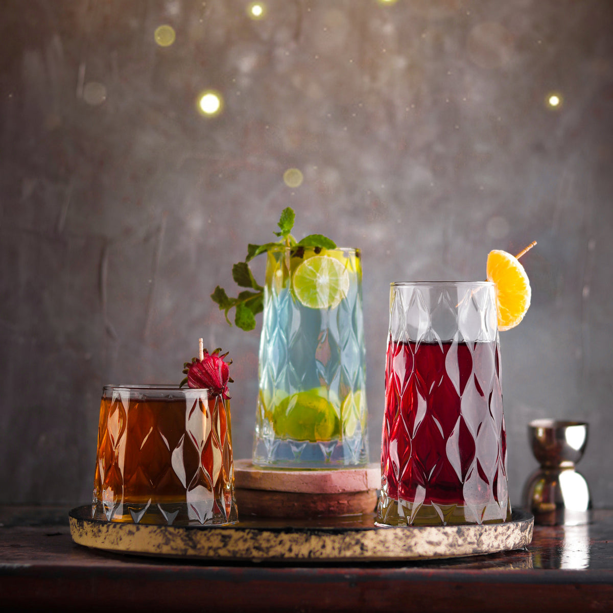 Leafy Hiball Glass 450 ml - Pack of 6