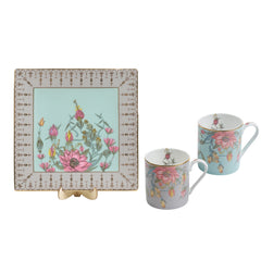 Zarah Square Platter & 2 Mugs