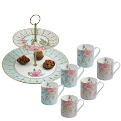 Zarah Cake Stand & 6 Mugs