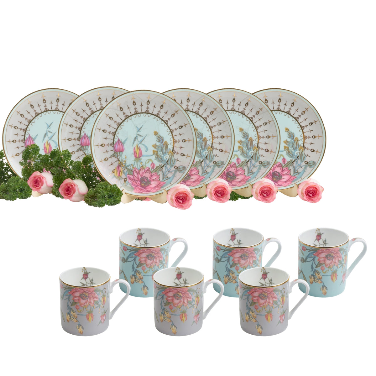 Zarah 6 Mugs & 6 Snack Plates