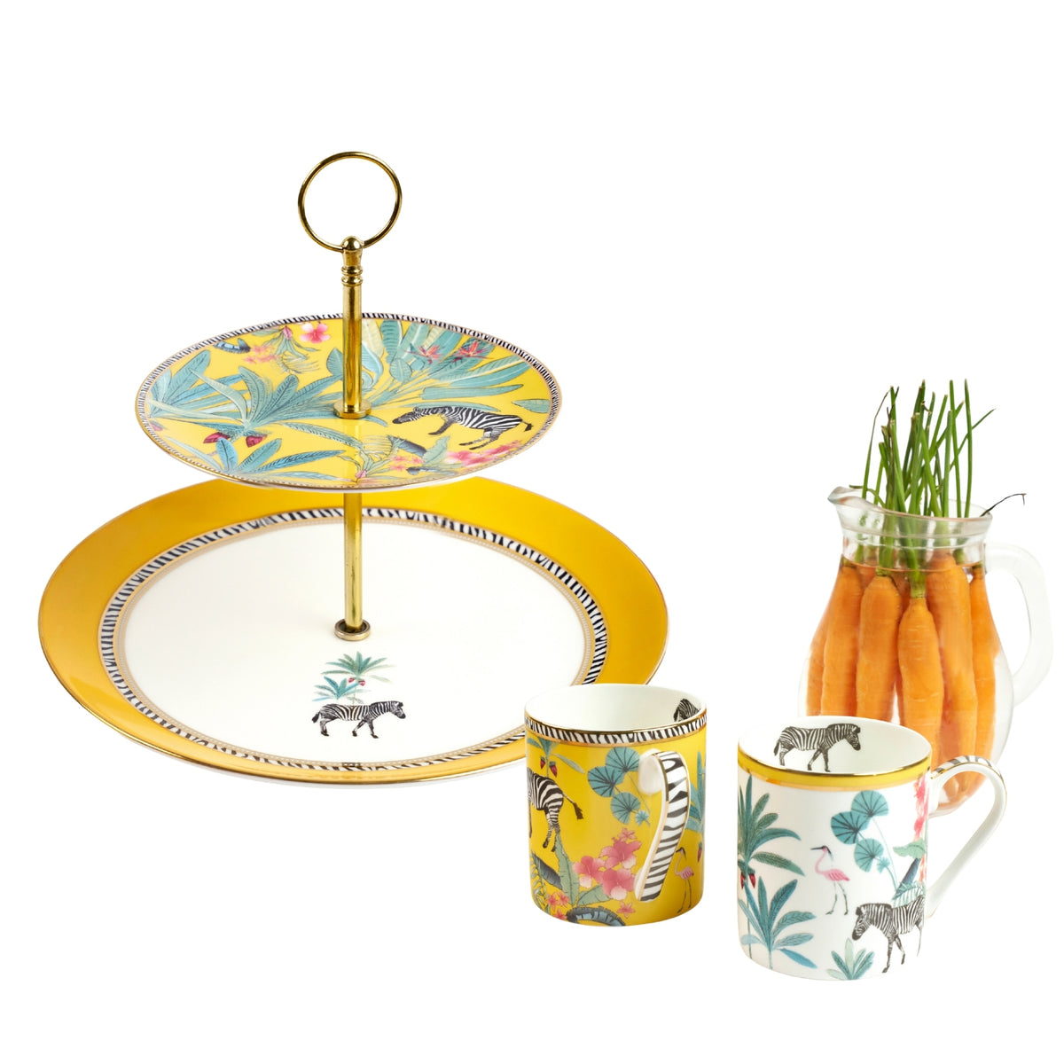 Savannah Cake Stand & 2 Mugs
