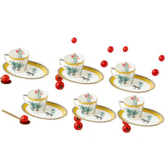 Savannah 6 Oval Cups & Saucers
