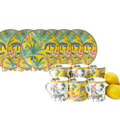 Savannah 6 Snack Plates & 6 Mugs