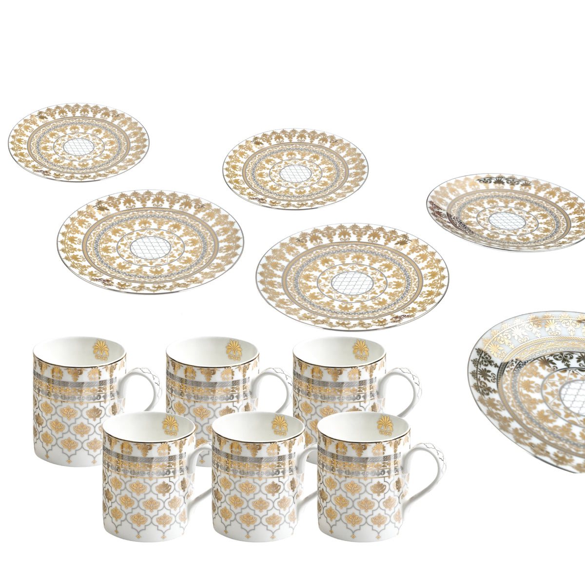 Noor 6 Snack Plates & 6 Mugs