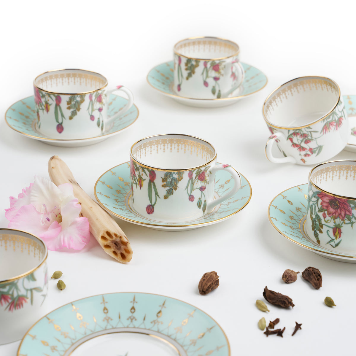 Zarah Round Cup & Saucer - Set of 6