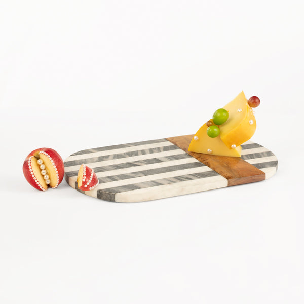 Zebra Cheese Board with Knives - Set of 4