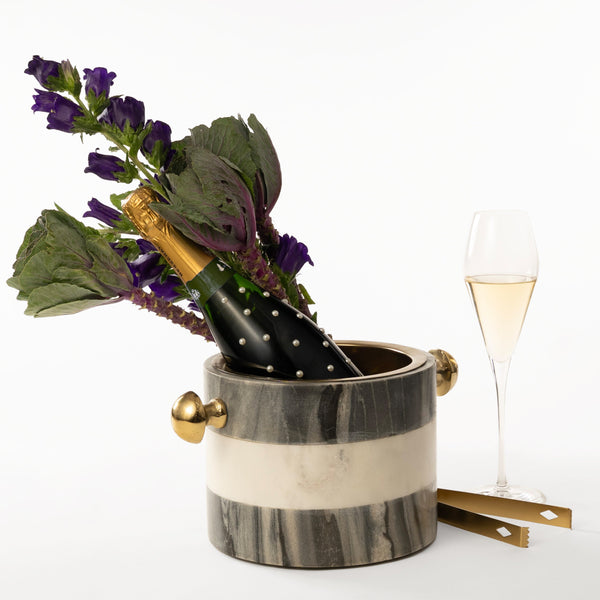 Zebra Ice Bucket with Tong - Set of 2