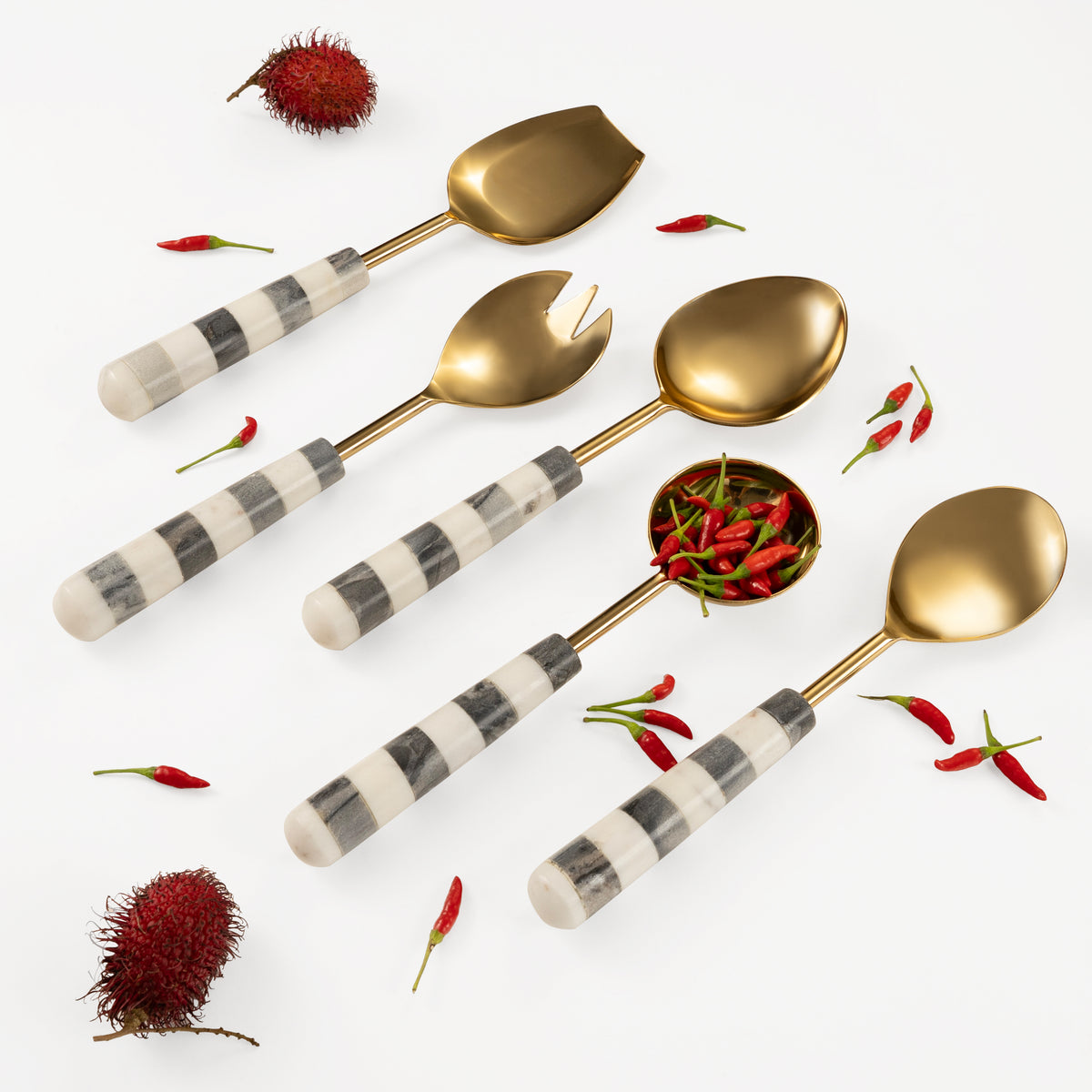 Zebra Serving Spoons - Set of 5