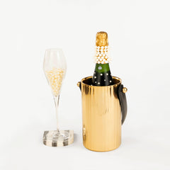 Fluted Leather Champagne/ Wine Bucket