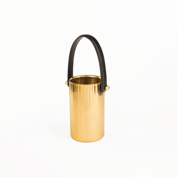 Fluted Leather Champagne/ Wine Bucket