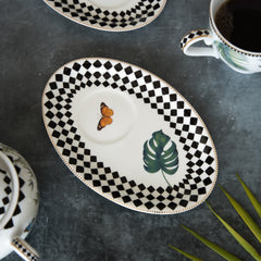 Tropical Oval Cup & Saucer - Set of 6