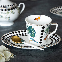 Tropical Oval Cup & Saucer - Set of 6