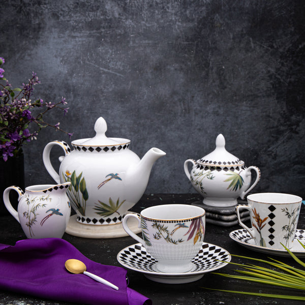 Tropical Tea Set - (Tea pot, milk pot & sugar pot)
