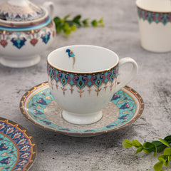Jamawar Round Cup & Saucer - Set of 6