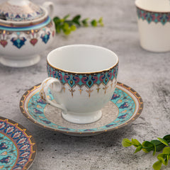 Jamawar Round Cup & Saucer - Set of 6