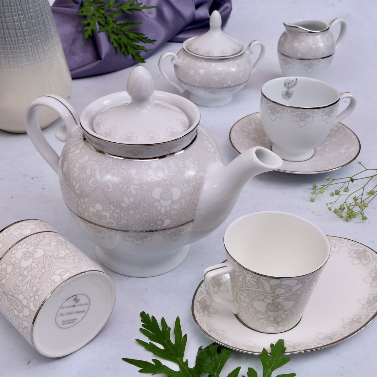 Chantilly Tea Set - (Tea pot, milk pot & sugar pot)